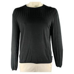 Pull en maille côtelée noir ARMANI COLLEZIONI, taille L