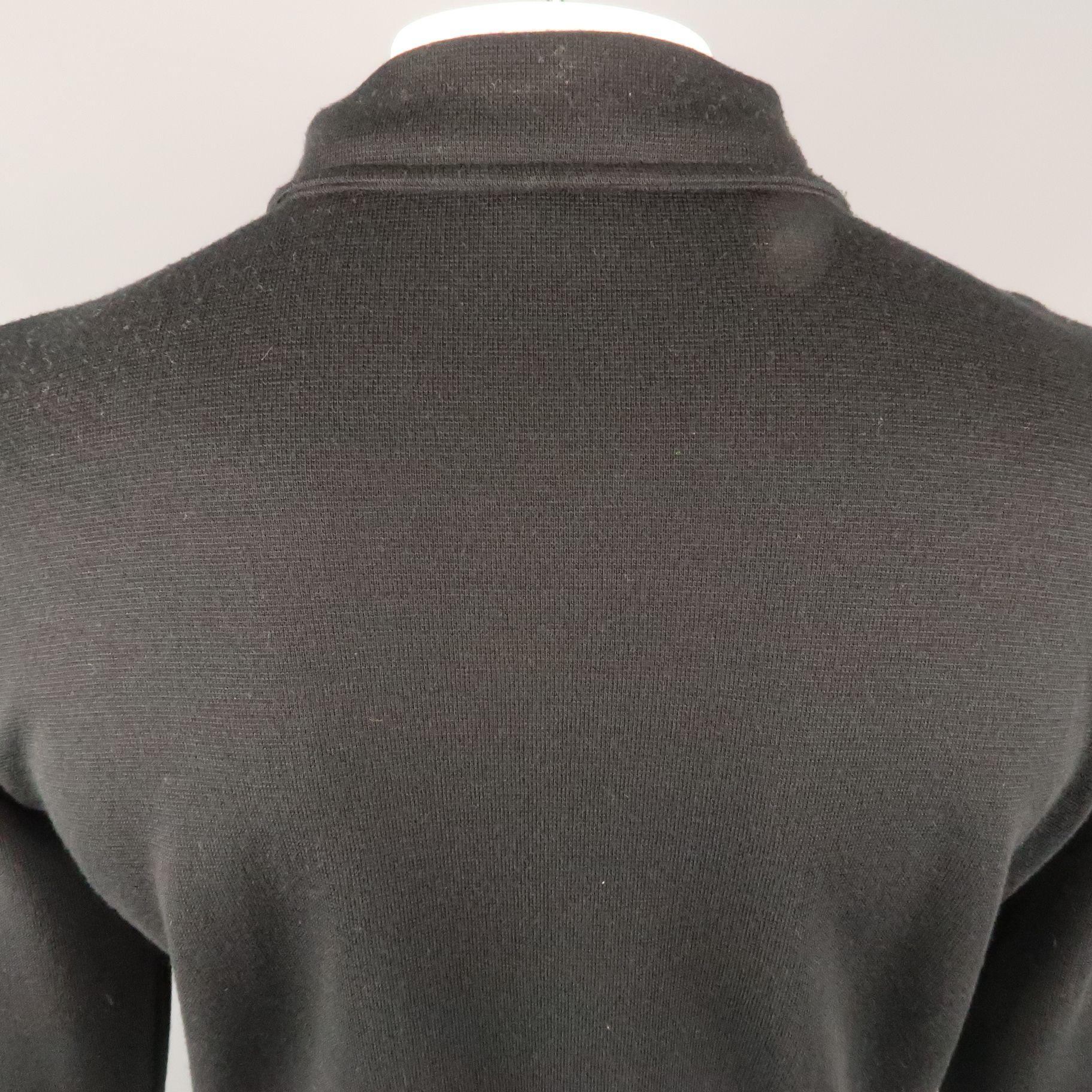 ARMANI COLLEZIONI Size L Black Solid Wool Blend Zip Up Jacket 2