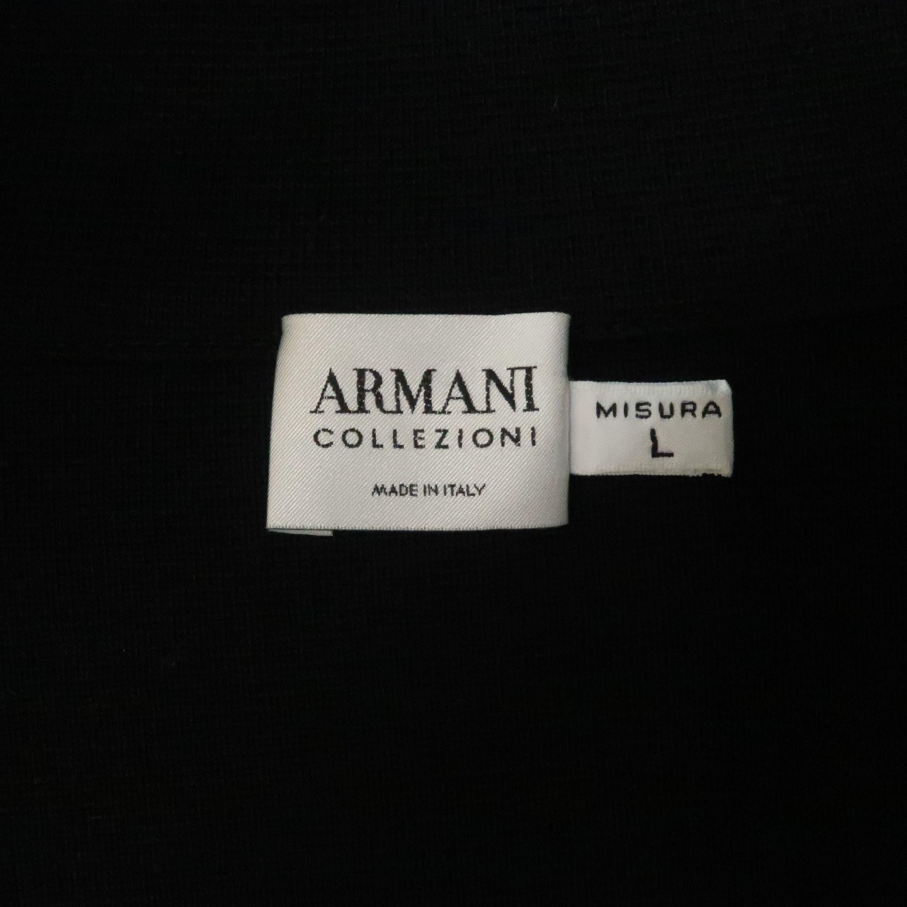 ARMANI COLLEZIONI Size L Black Solid Wool Blend Zip Up Jacket 5