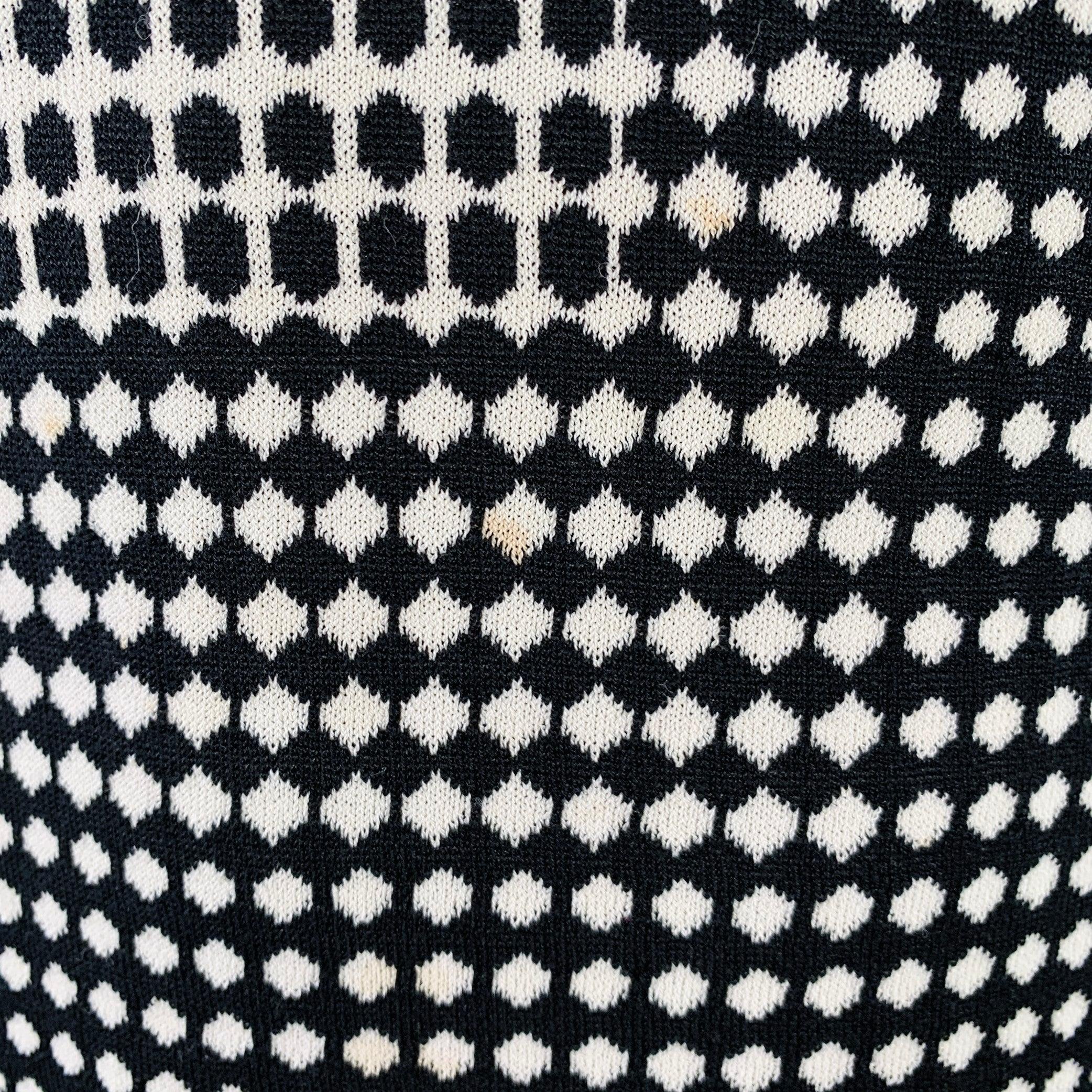 Men's ARMANI COLLEZIONI Size L Black White Geometric Dots Silk Blend Crew Neck Pullover For Sale