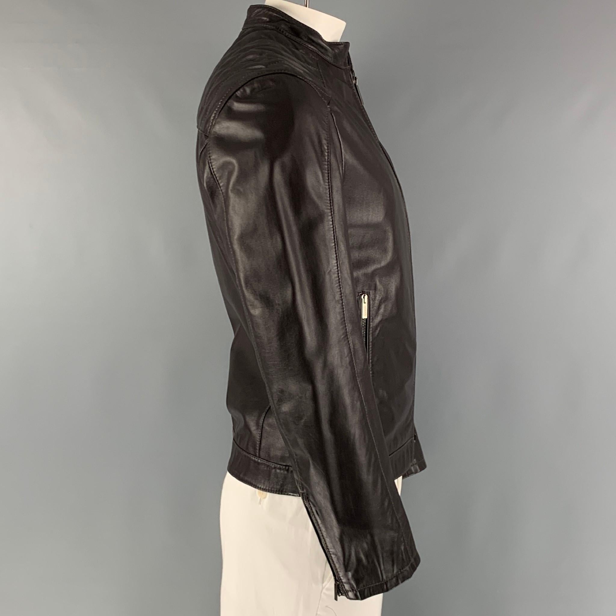 armani collezioni leather jacket