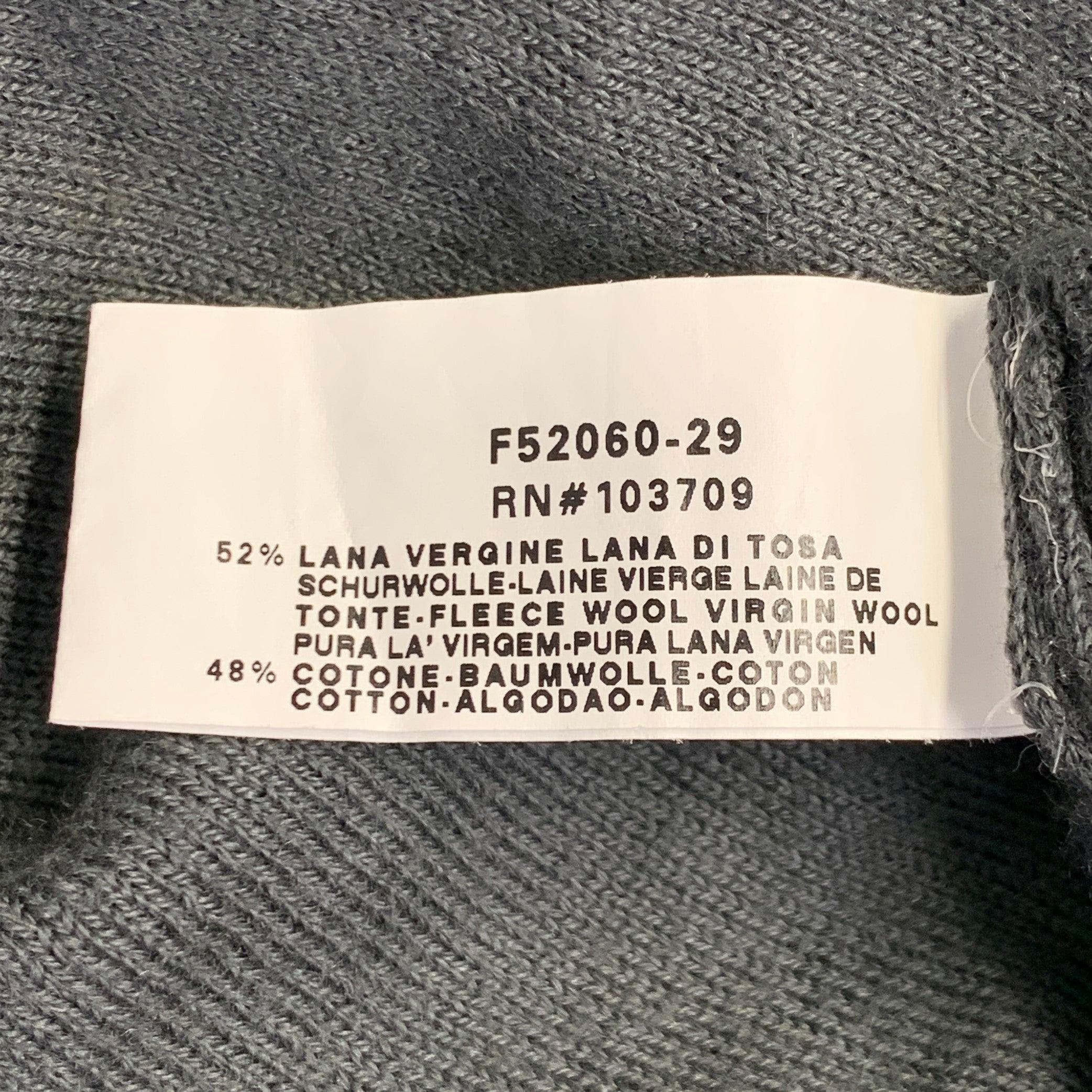 ARMANI COLLEZIONI Taglia L Grigio Nero con bordi a contrasto Pullover in lana vergine e cotone V.L.A. in vendita 4