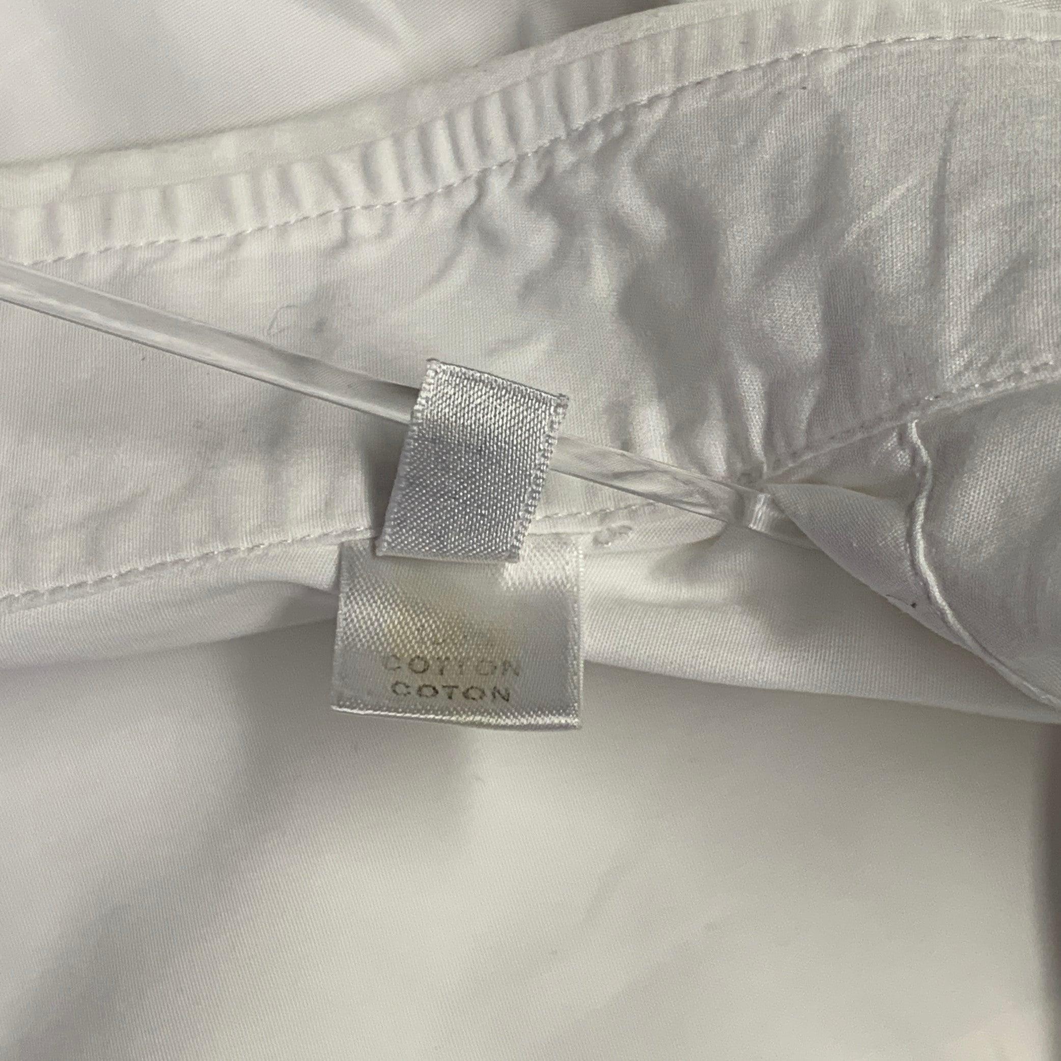 ARMANI COLLEZIONI Taglia L Camicia a maniche lunghe in cotone bianco con polsini alla francese in vendita 1
