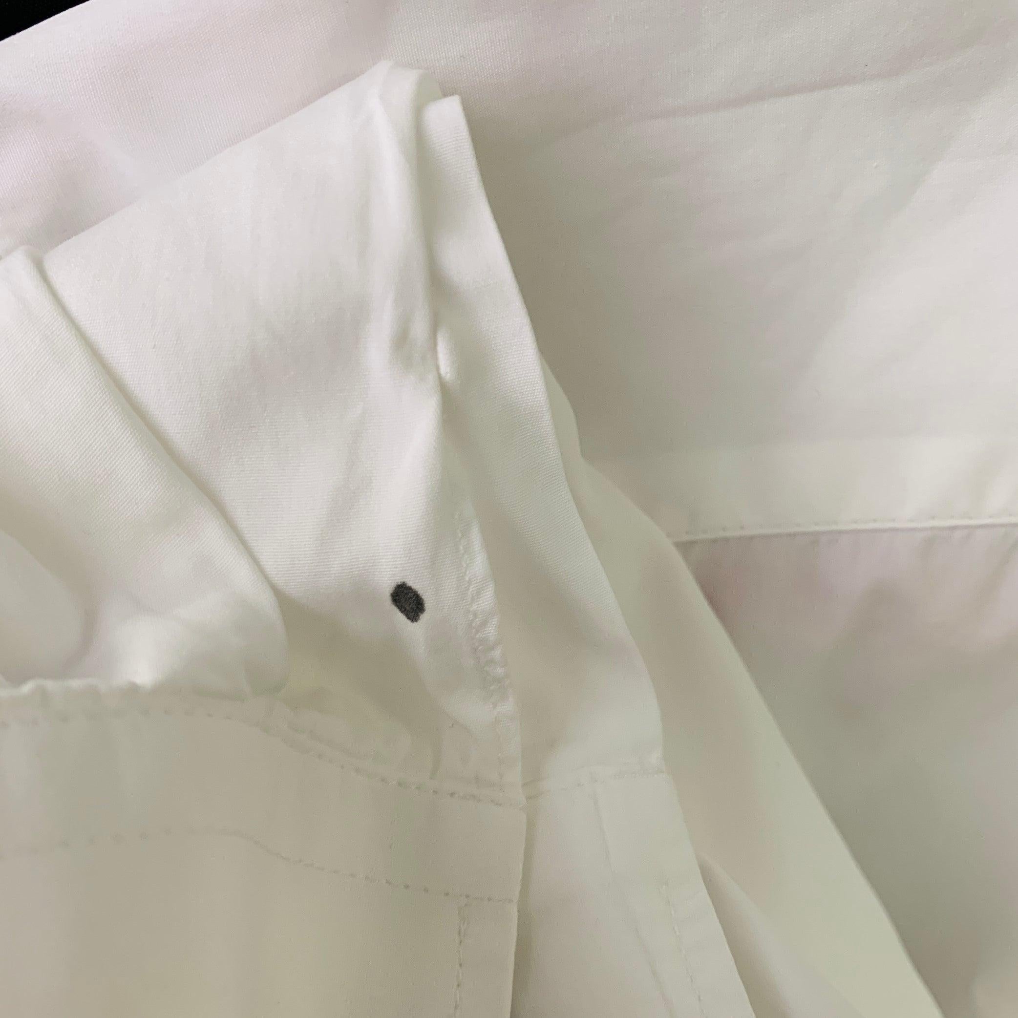 ARMANI COLLEZIONI Taglia L Camicia a maniche lunghe in cotone bianco con polsini alla francese in vendita 2