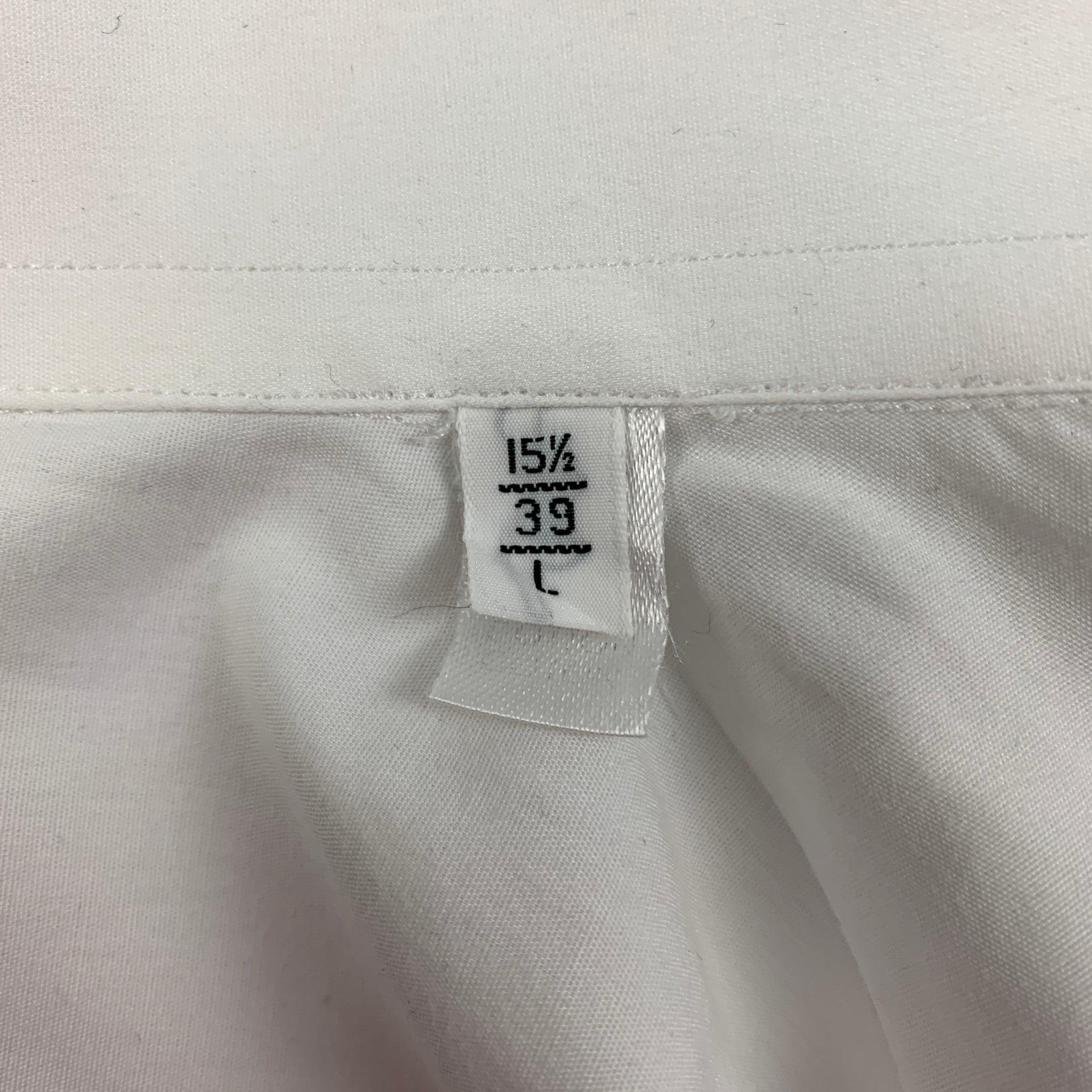 Men's ARMANI COLLEZIONI Size L White Cotton Tuxedo Long Sleeve Shirt