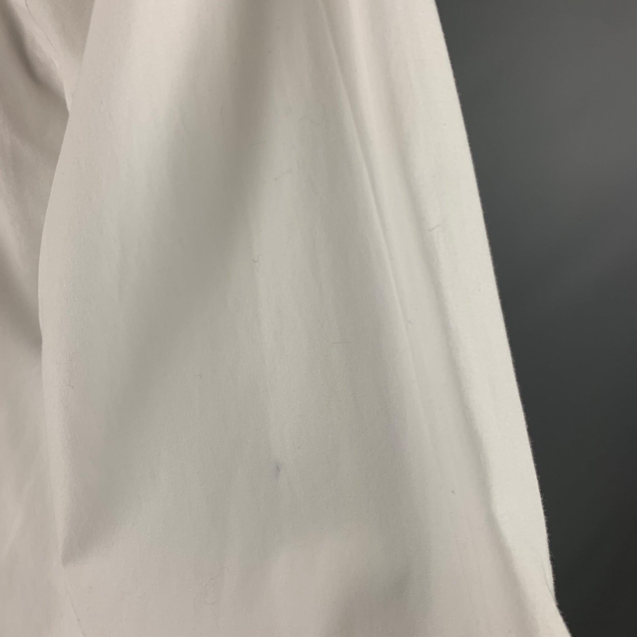 Men's ARMANI COLLEZIONI Size L White Cotton Tuxedo Long Sleeve Shirt For Sale