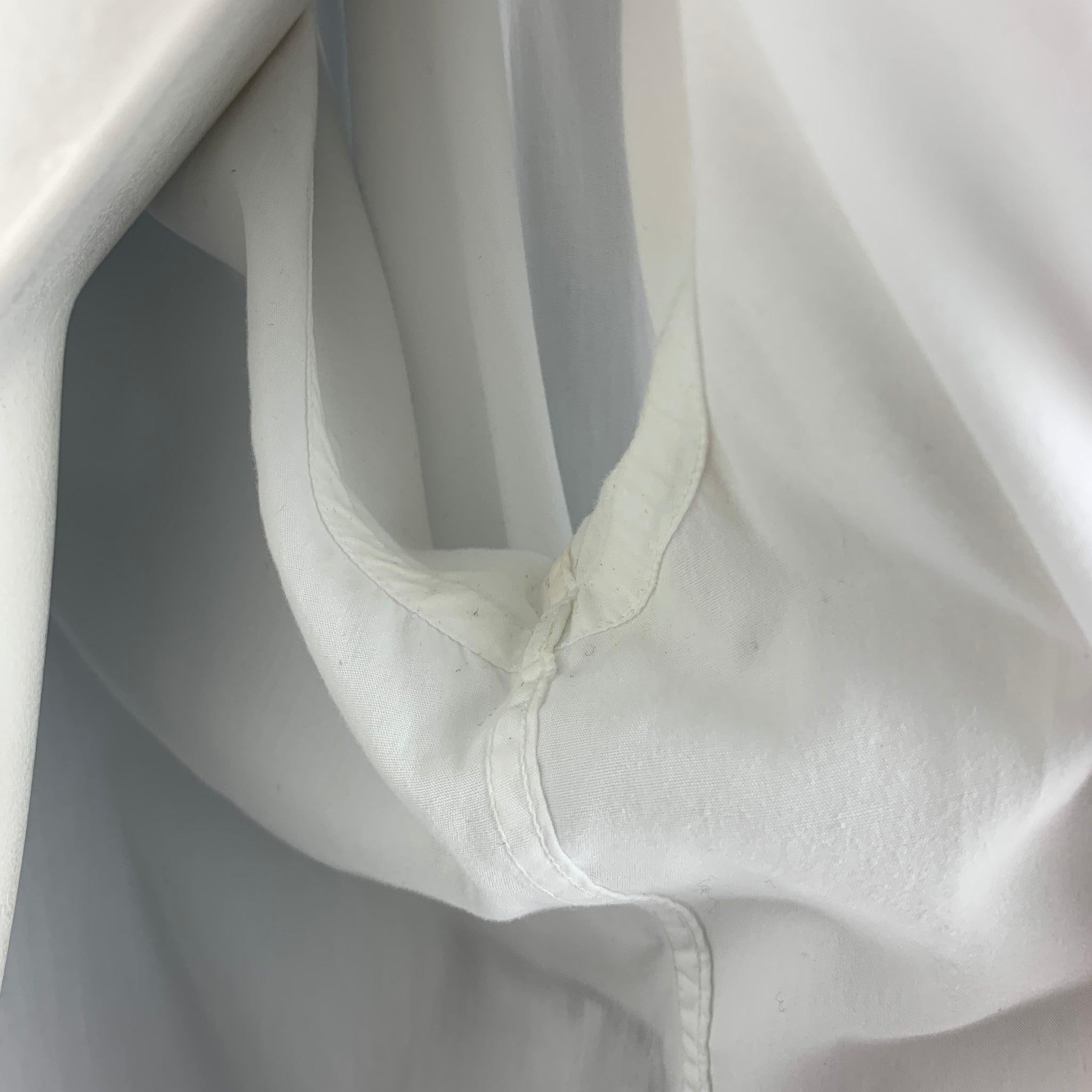 ARMANI COLLEZIONI Size L White Cotton Tuxedo Long Sleeve Shirt For Sale 2