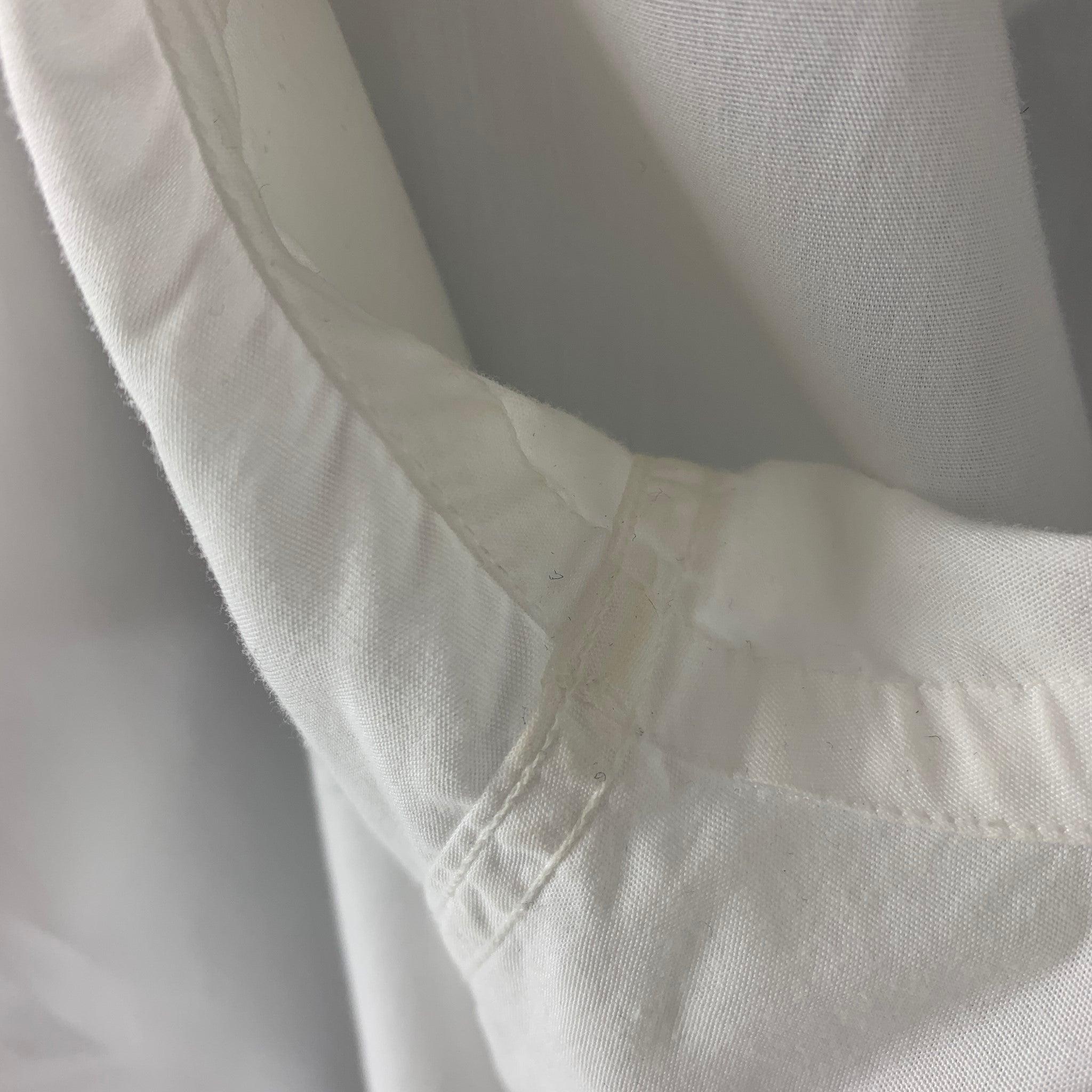 ARMANI COLLEZIONI Size L White Cotton Tuxedo Long Sleeve Shirt For Sale 3