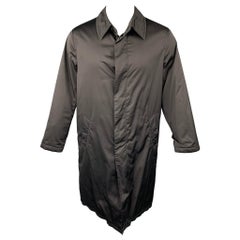 ARMANI COLLEZIONI Taglia M Impermeabile in poliestere nero idrorepellente
