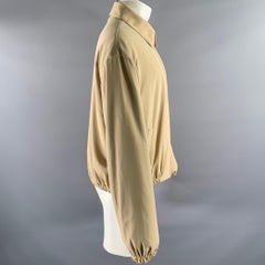 ARMANI COLLEZIONI Size M Tan Polyester Blend Harrington Coat