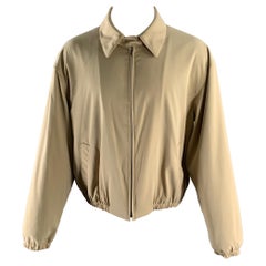 ARMANI COLLEZIONI Size M Tan Polyester Blend Harrington Coat
