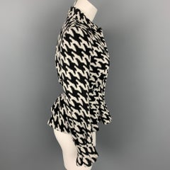 ARMANI COLLEZIONI Size S Black & White Textured Peplum Jacket