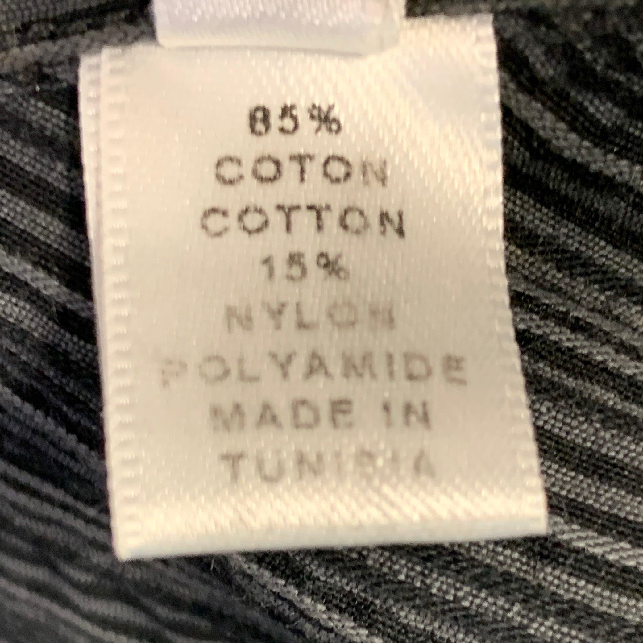 ARMANI COLLEZIONI Taglia S Grigio Nero Seersucker a righe in misto cotone a maniche lunghe in vendita 7