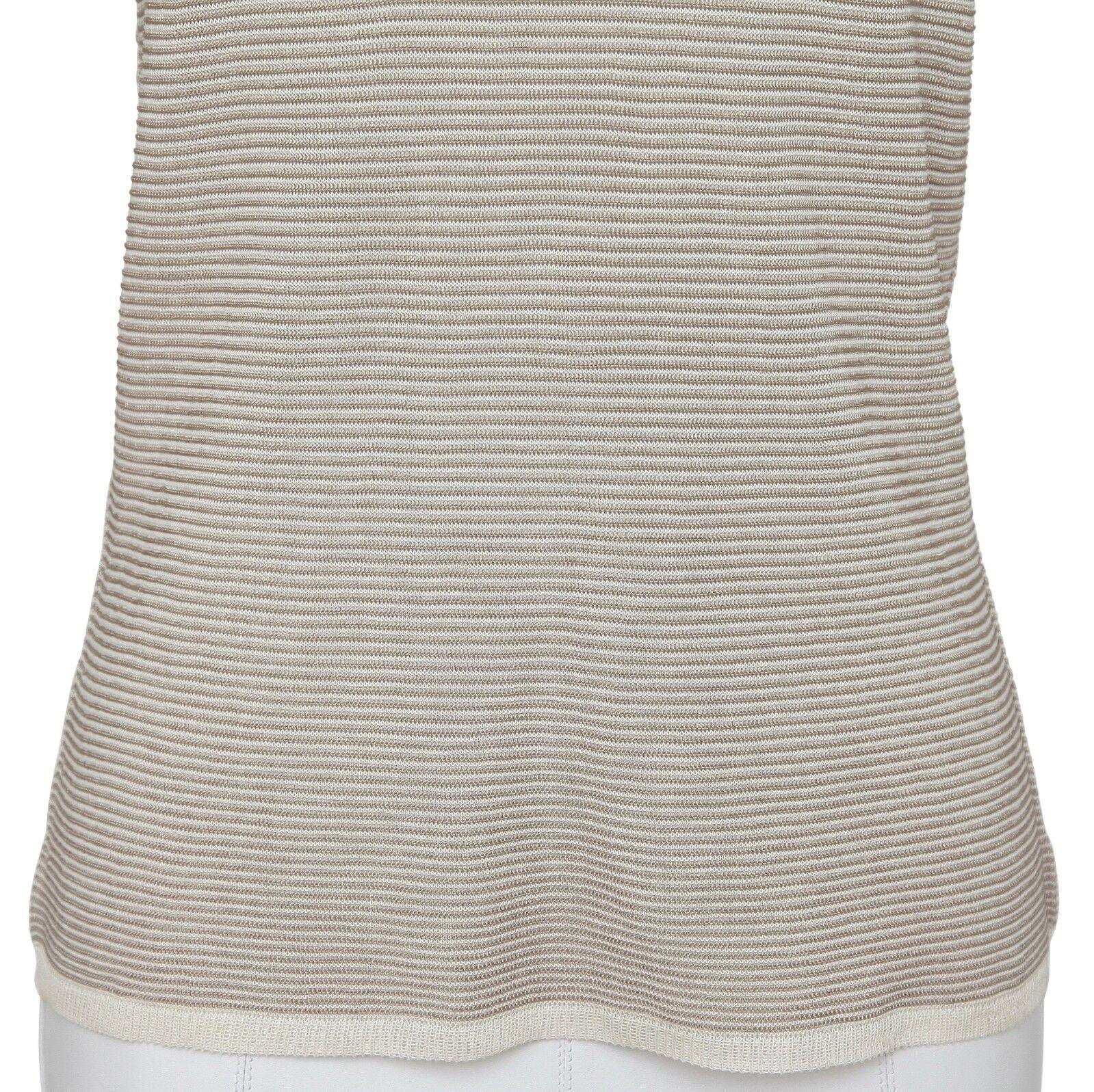 Women's ARMANI COLLEZIONI Sweater Top Sleeveless Knit Shirt V-Neck Brown Tan 42 BNWT For Sale
