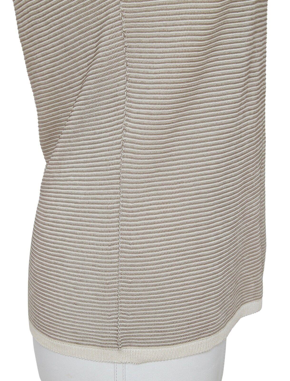 ARMANI COLLEZIONI Sweater Top Sleeveless Knit Shirt V-Neck Brown Tan 42 BNWT For Sale 1