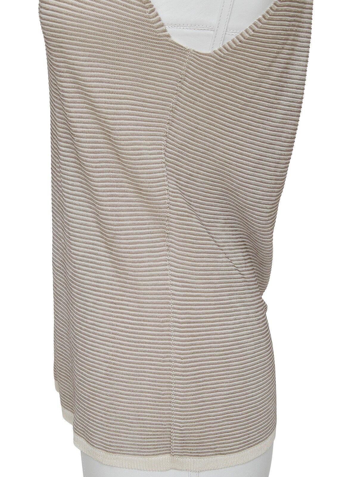ARMANI COLLEZIONI Sweater Top Sleeveless Knit Shirt V-Neck Brown Tan 42 BNWT For Sale 2