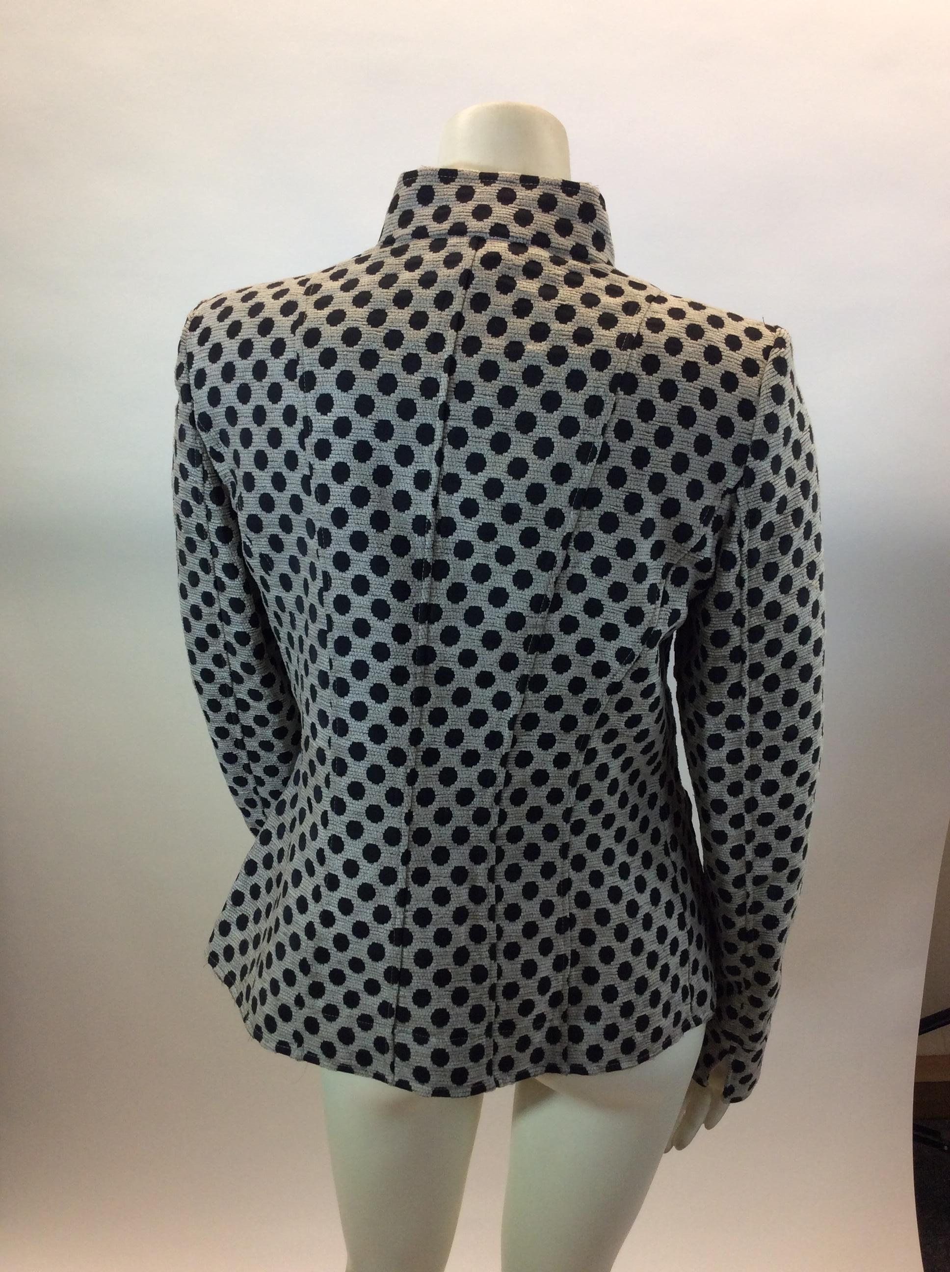 Armani Collezioni Tan and Black Polka Dot Jacket In Excellent Condition For Sale In Narberth, PA