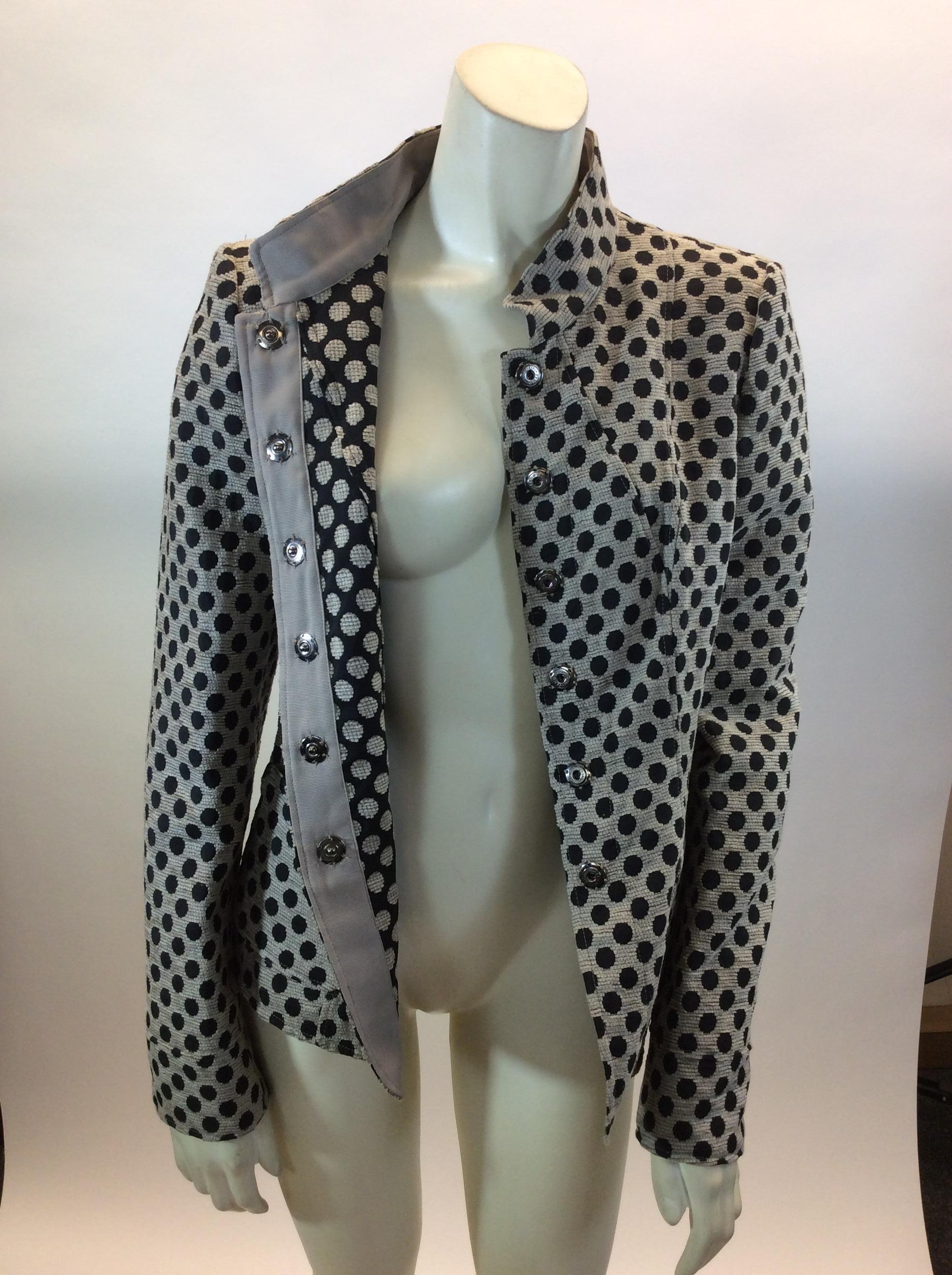 Armani Collezioni Tan and Black Polka Dot Jacket For Sale 2