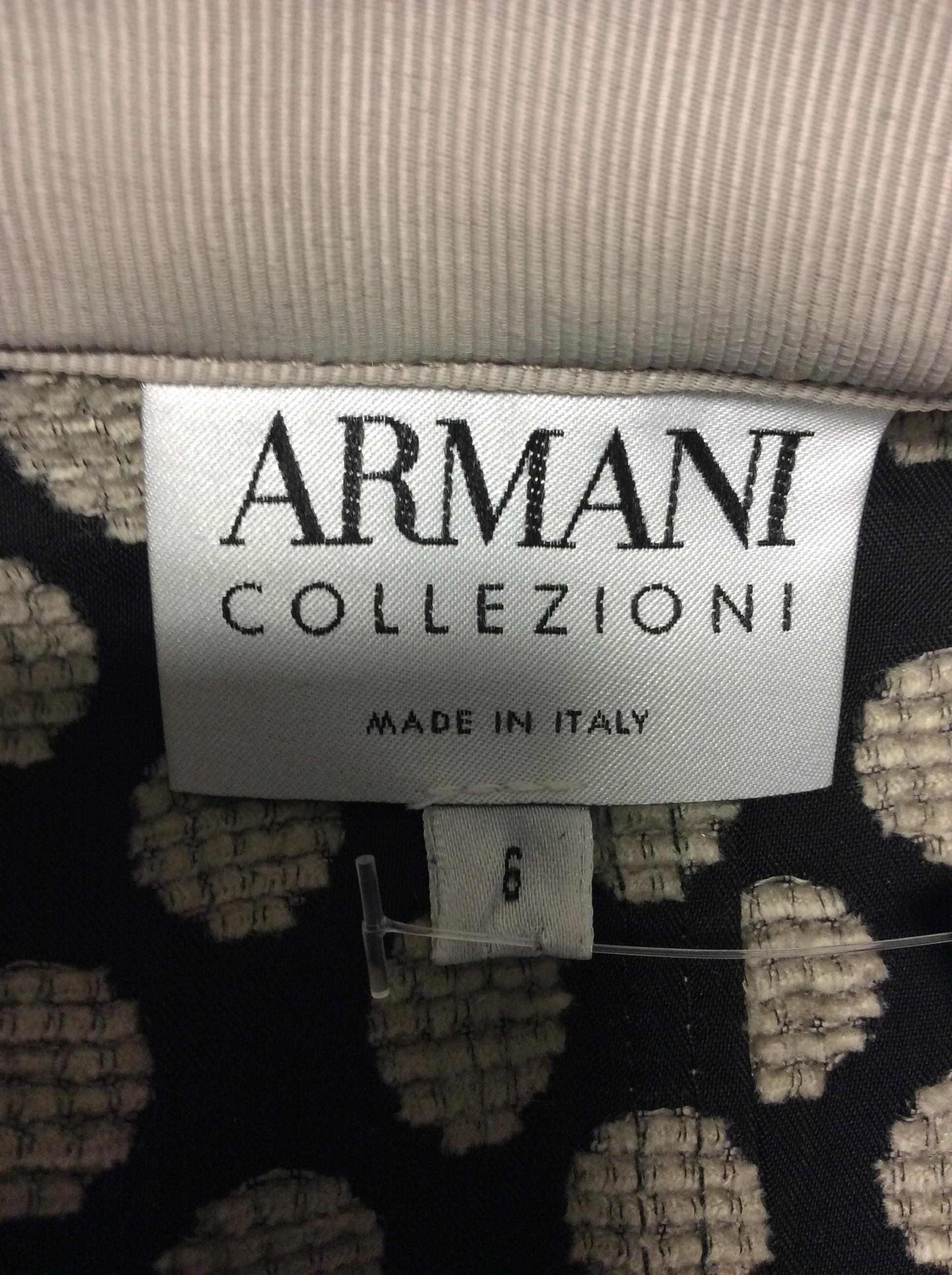 Armani Collezioni Tan and Black Polka Dot Jacket For Sale 3