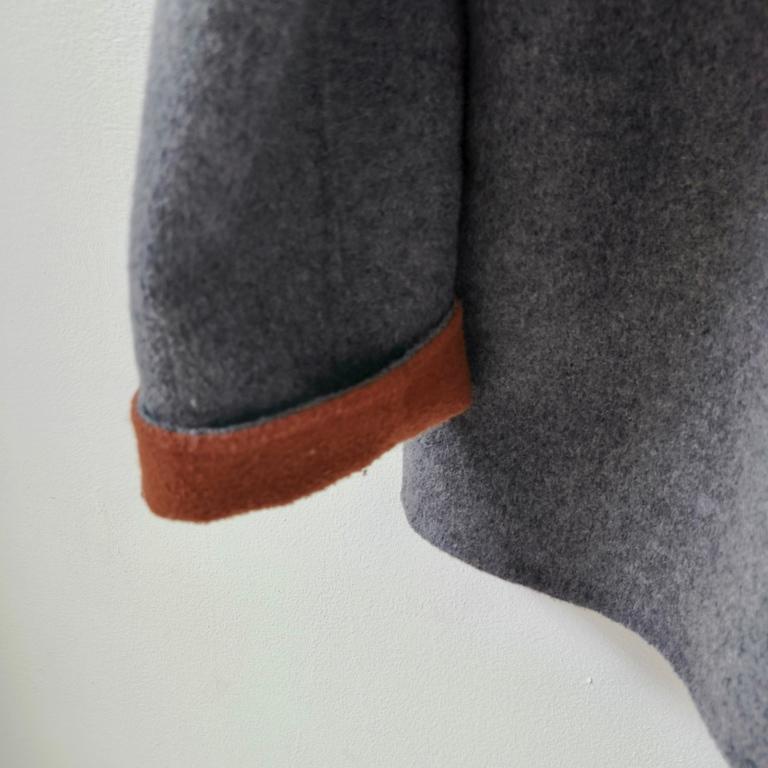 Armani Collezioni two-tone grey wool short coat with patch pockets (IT 44 / US 8 in vendita 10