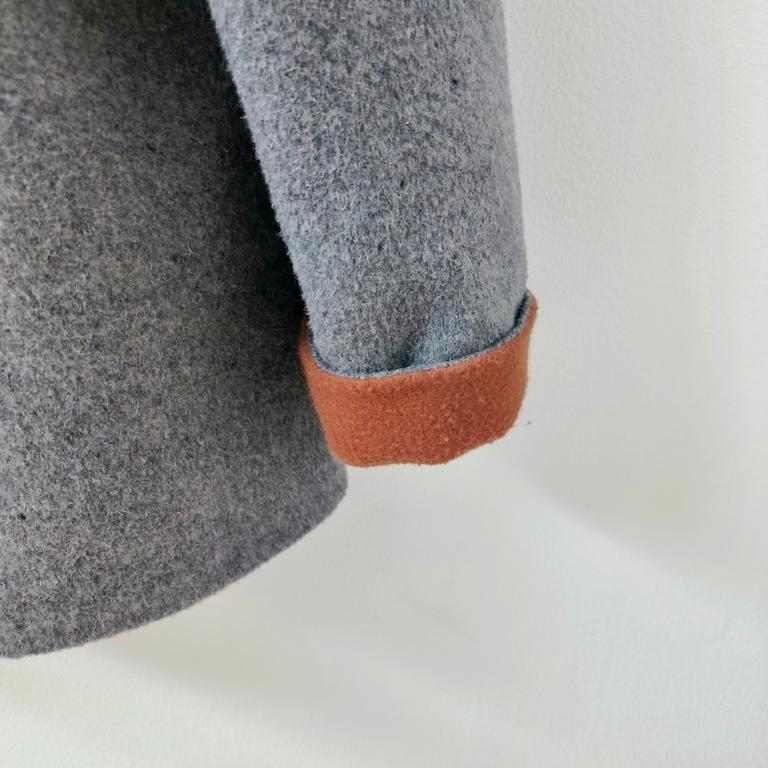 Armani Collezioni two-tone grey wool short coat with patch pockets (IT 44 / US 8 in vendita 11