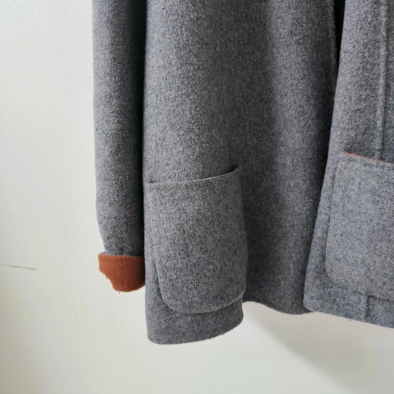 Armani Collezioni two-tone grey wool short coat with patch pockets (IT 44 / US 8 in vendita 1