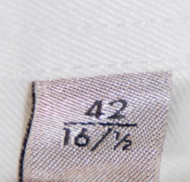 Men's Armani Collezioni White Cotton Button Front Modern Fit Shirt XL For Sale