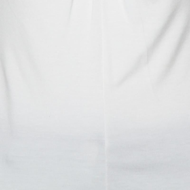 Women's Armani Collezioni White Knit Draped Neck Detail Top M For Sale