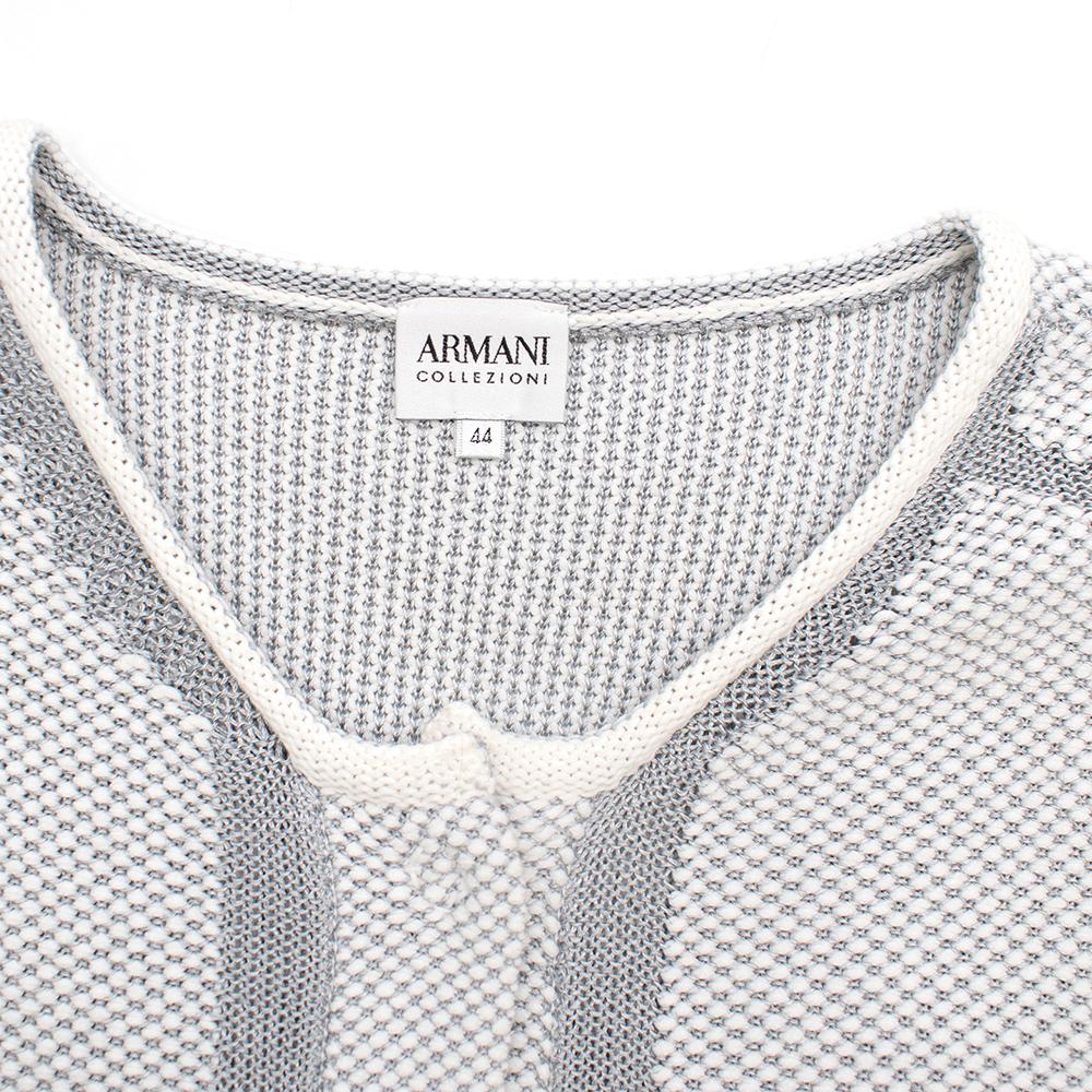 Gray Armani Collezioni Woven Tweed Cardigan - Size US 8 For Sale