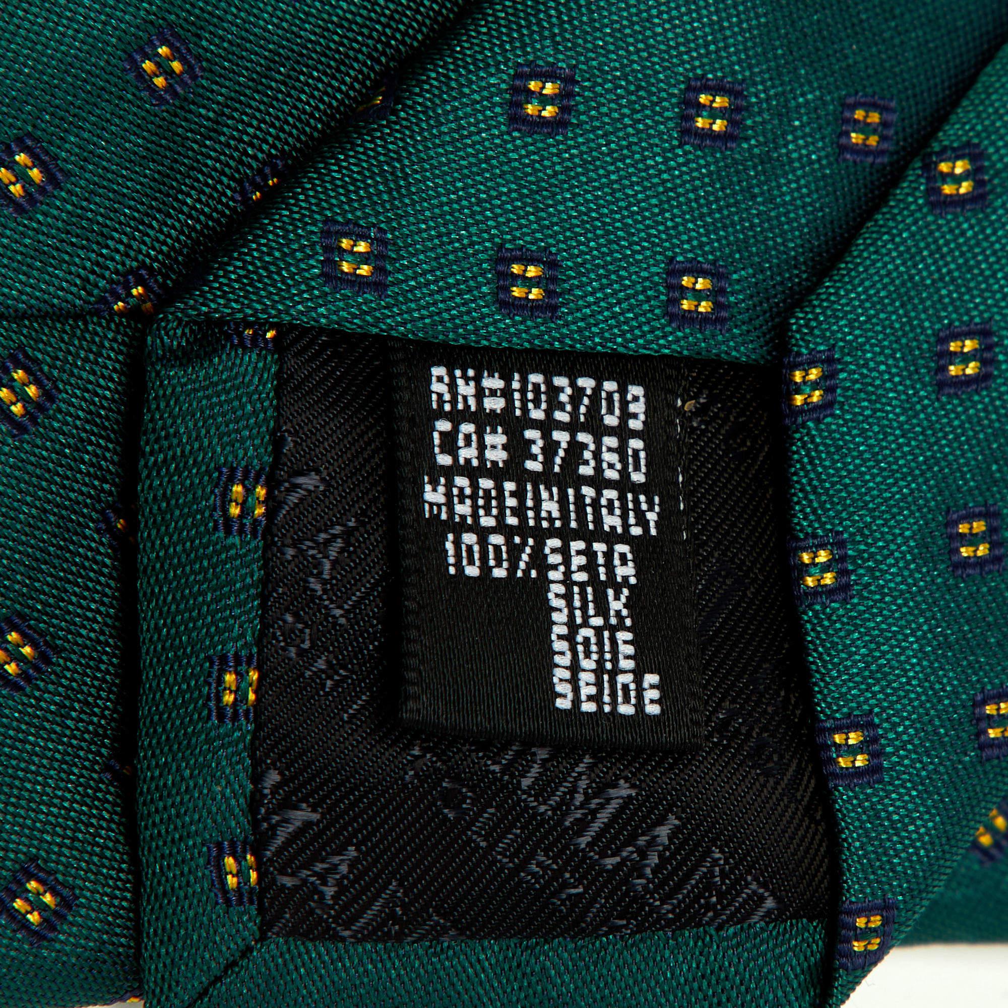 Men's Armani Collezoni Green Jacquard Silk Tie