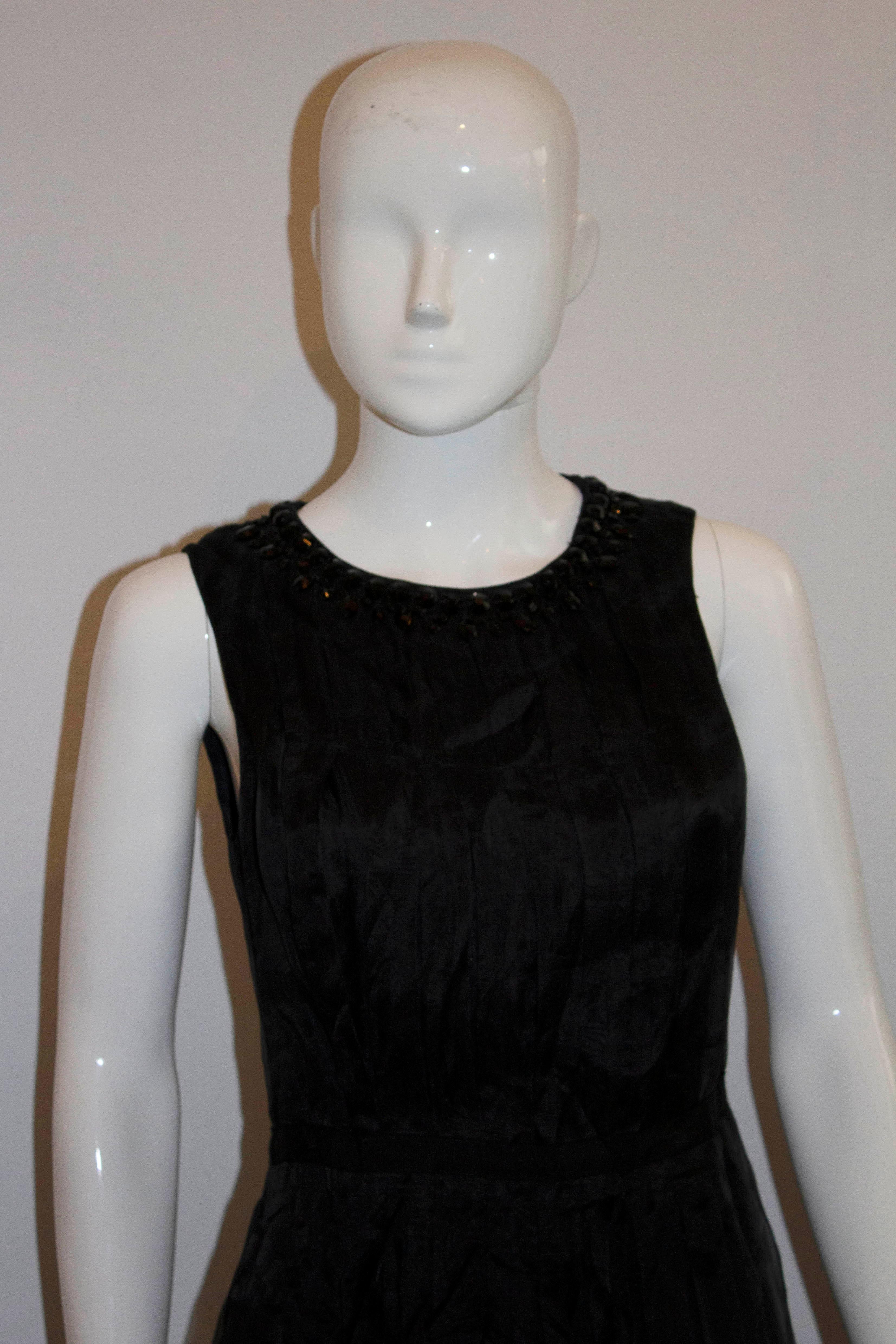 Women's Armani Collezzioni Black Cocktail Dress with Pleat Detail For Sale