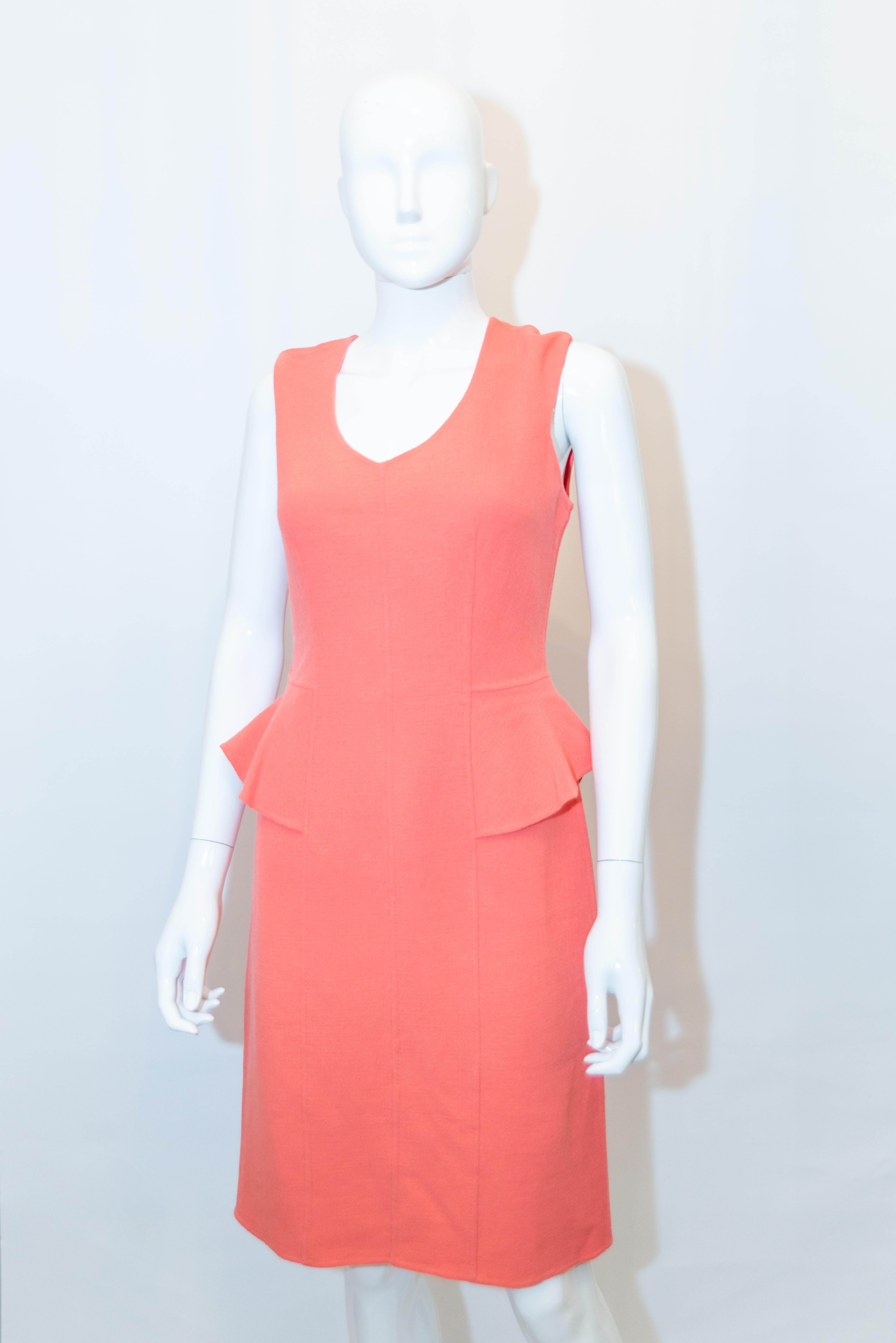 Orange Armani Collezzioni Pink Dress with Peplum For Sale