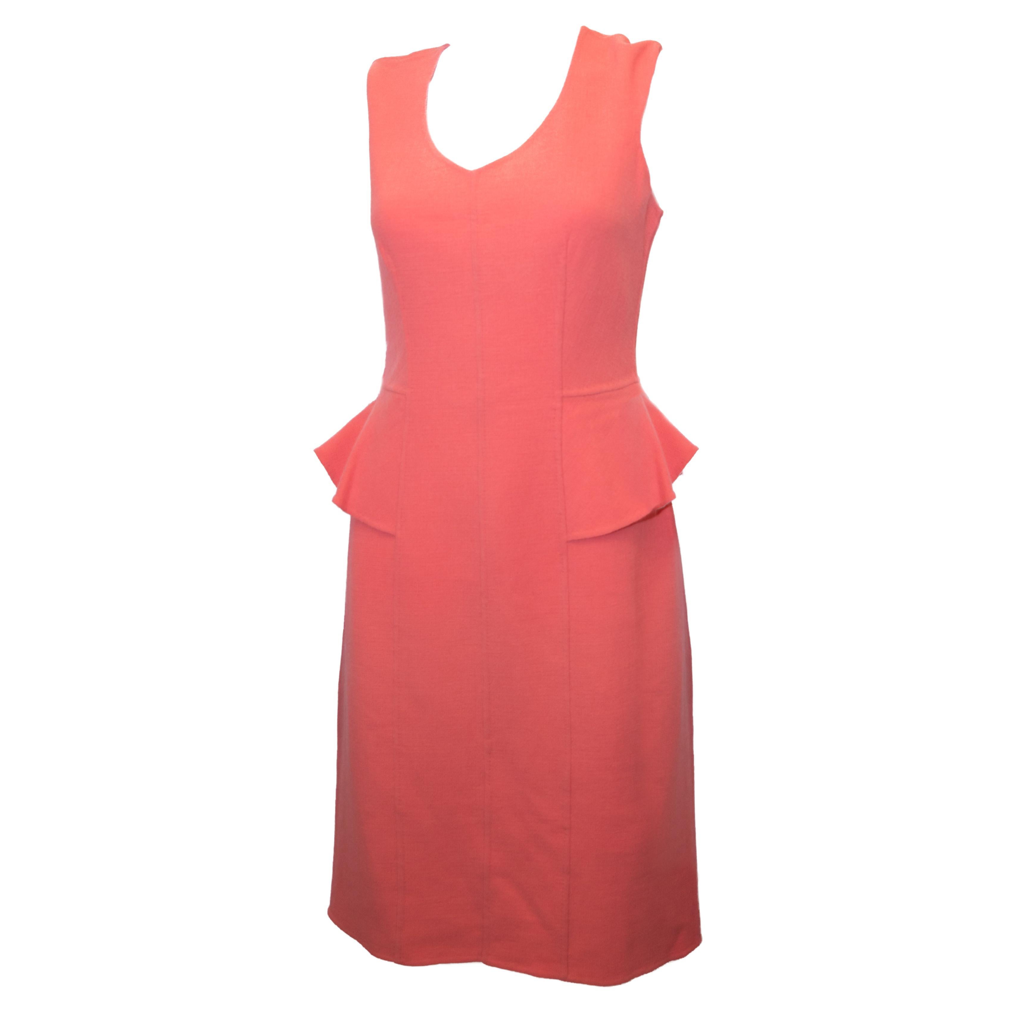 Armani Collezzioni Pink Dress with Peplum For Sale