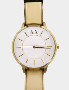 Armani Exchange - Montre à bracelet en cuir doré