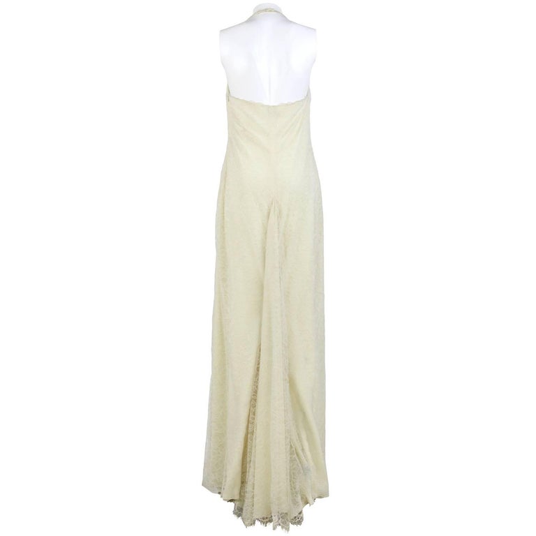 Beige Armani Ivory Silk Wedding Dress, 2000s For Sale
