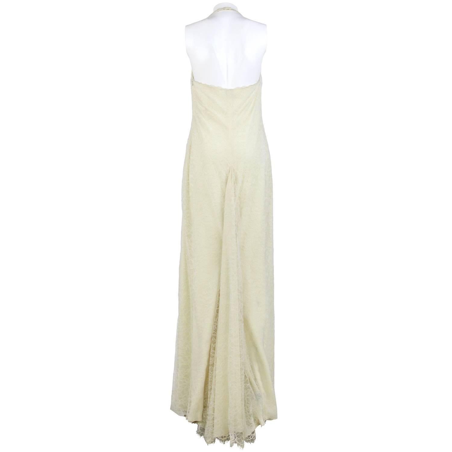 Beige Armani Ivory Silk Wedding Dress, 2000s