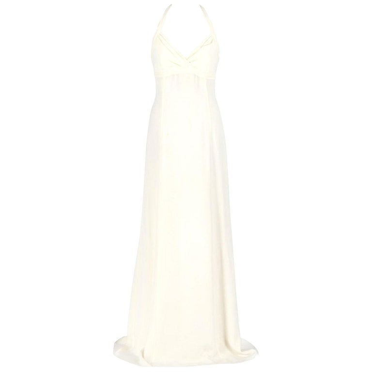 Armani Ivory White Silk Wedding Dress, 2000s For Sale