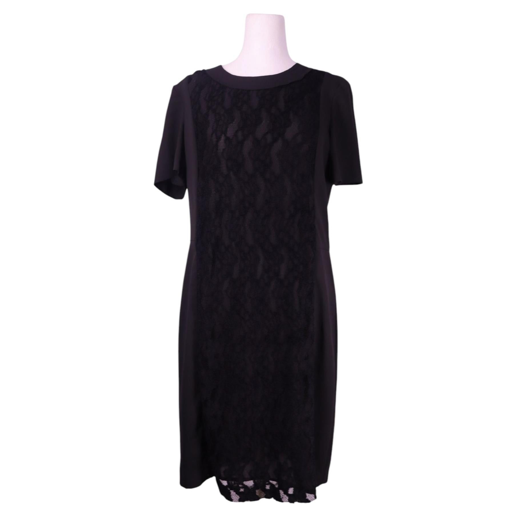 Armani Jeans Black Lace Panel Shift Dress - US 8 / EU 44
