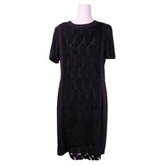 Armani Jeans Schwarzes Etuikleid mit Spitzeneinsatz - US 8 / EU 44