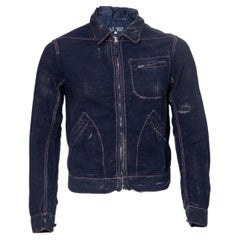 Armani Jeans, Cardigan con zip in denim blu