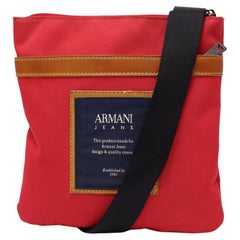 Armani Jeans Red Canvas Cross Bag