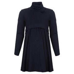 Armani Junior Charcoal Grey Turtleneck Long Sleeve Knit Dress 6 Yrs