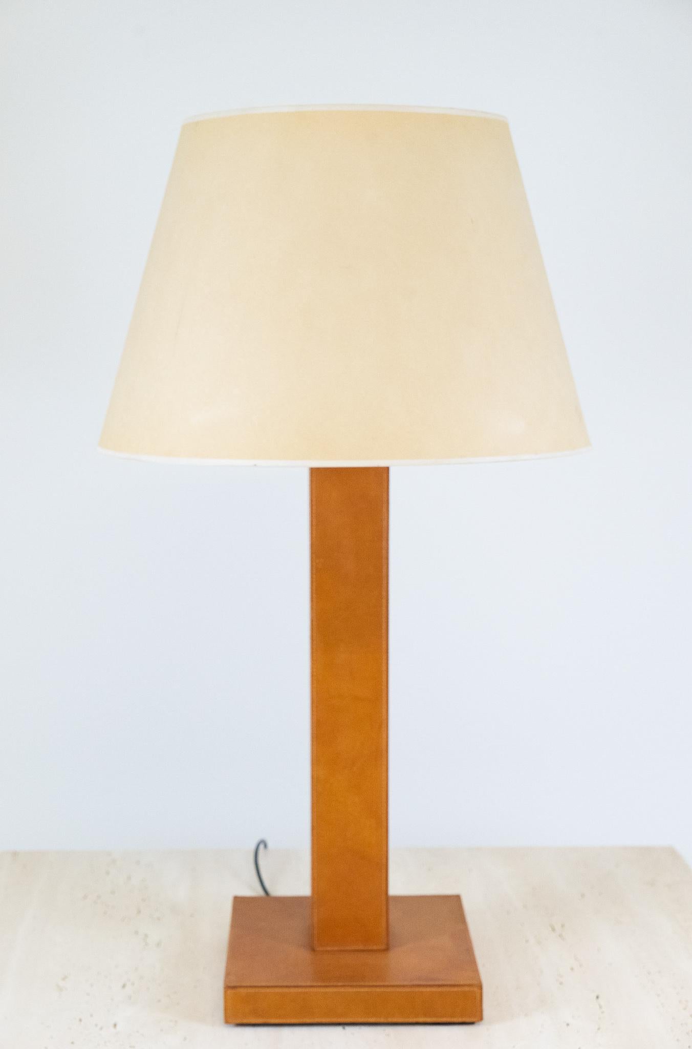 Post-Modern Armani Large Scale Leather Lamp, 2000, Italy