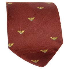 Armani Silk Burgundy Vintage Monogram Tie