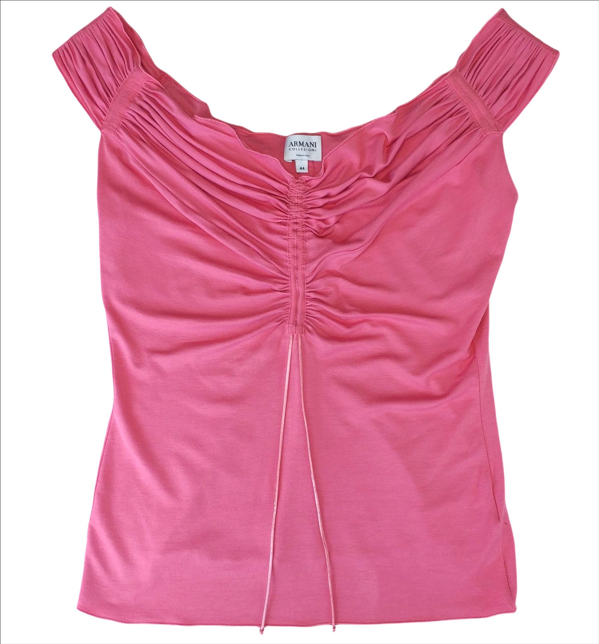 ARMANI – Sleeveless Pink Tank Top with Off-Shoulder Neckline Size 8US ...