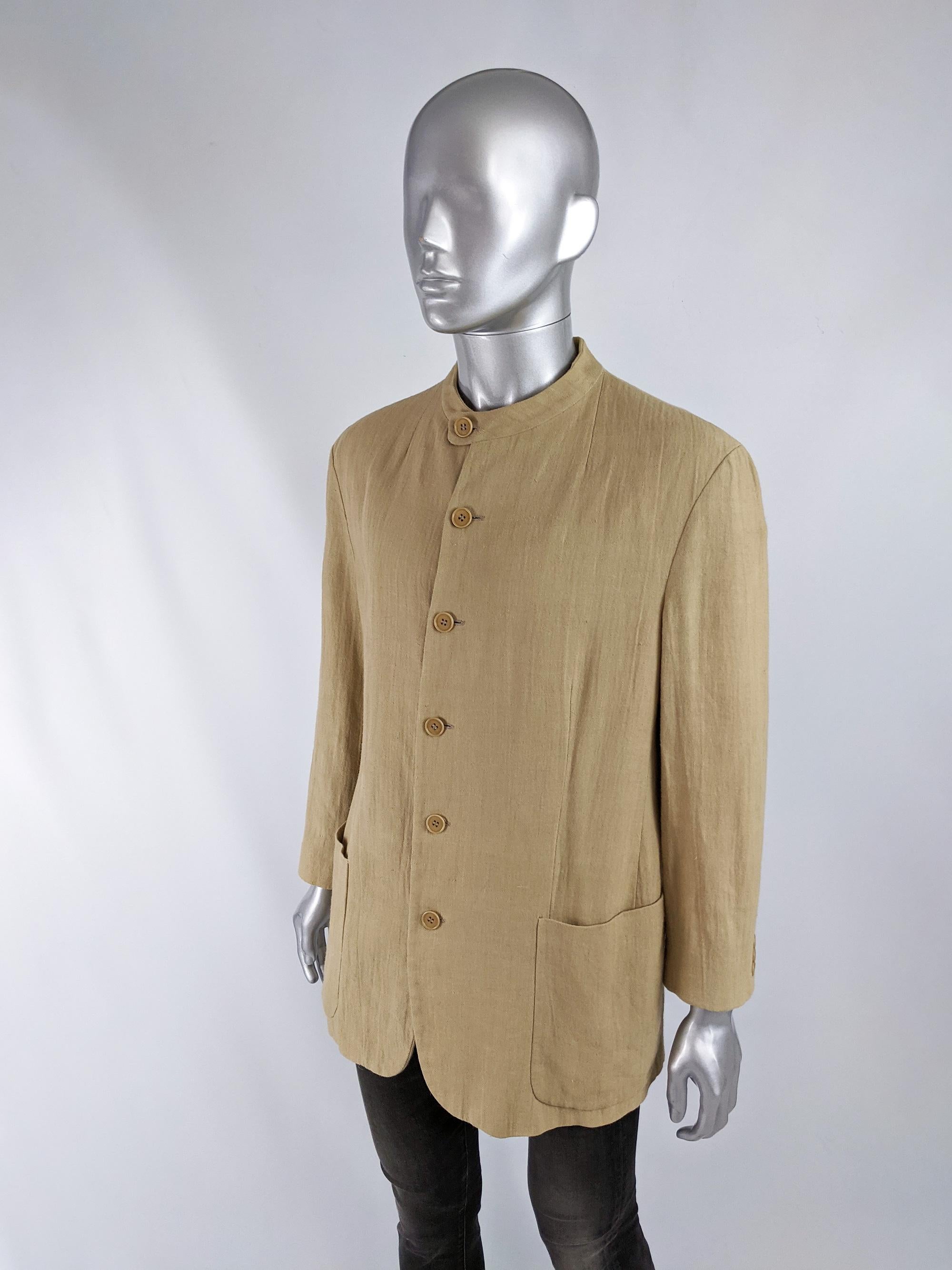 mens collarless blazer