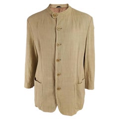 Armani Vintage Mens Collarless Minimalist Blazer Jacket, 1990s