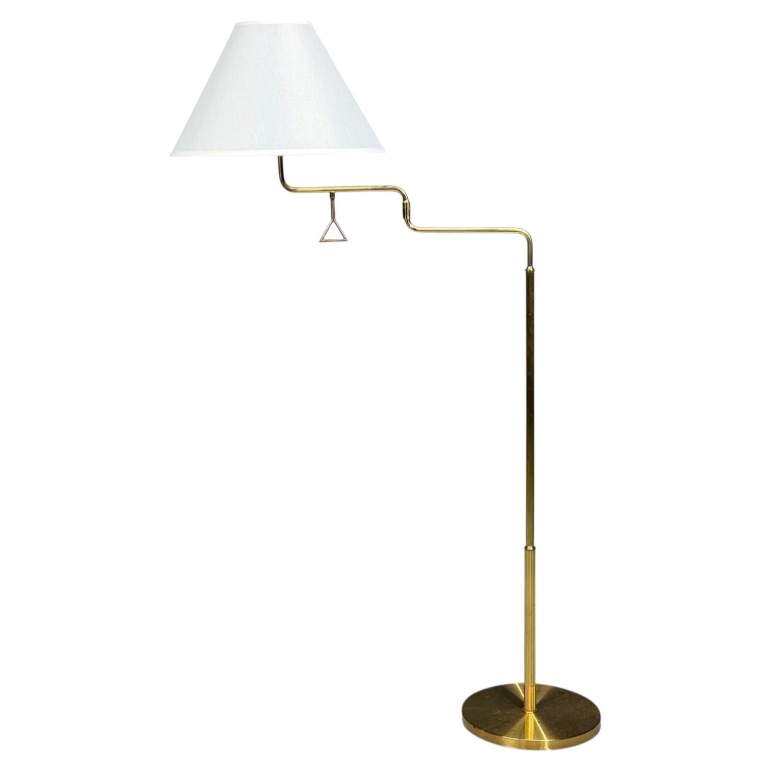 Armaturhantverk Göteborg, Lampada da terra snodabile, Ottone, Fabrice, Svezia, 1960s