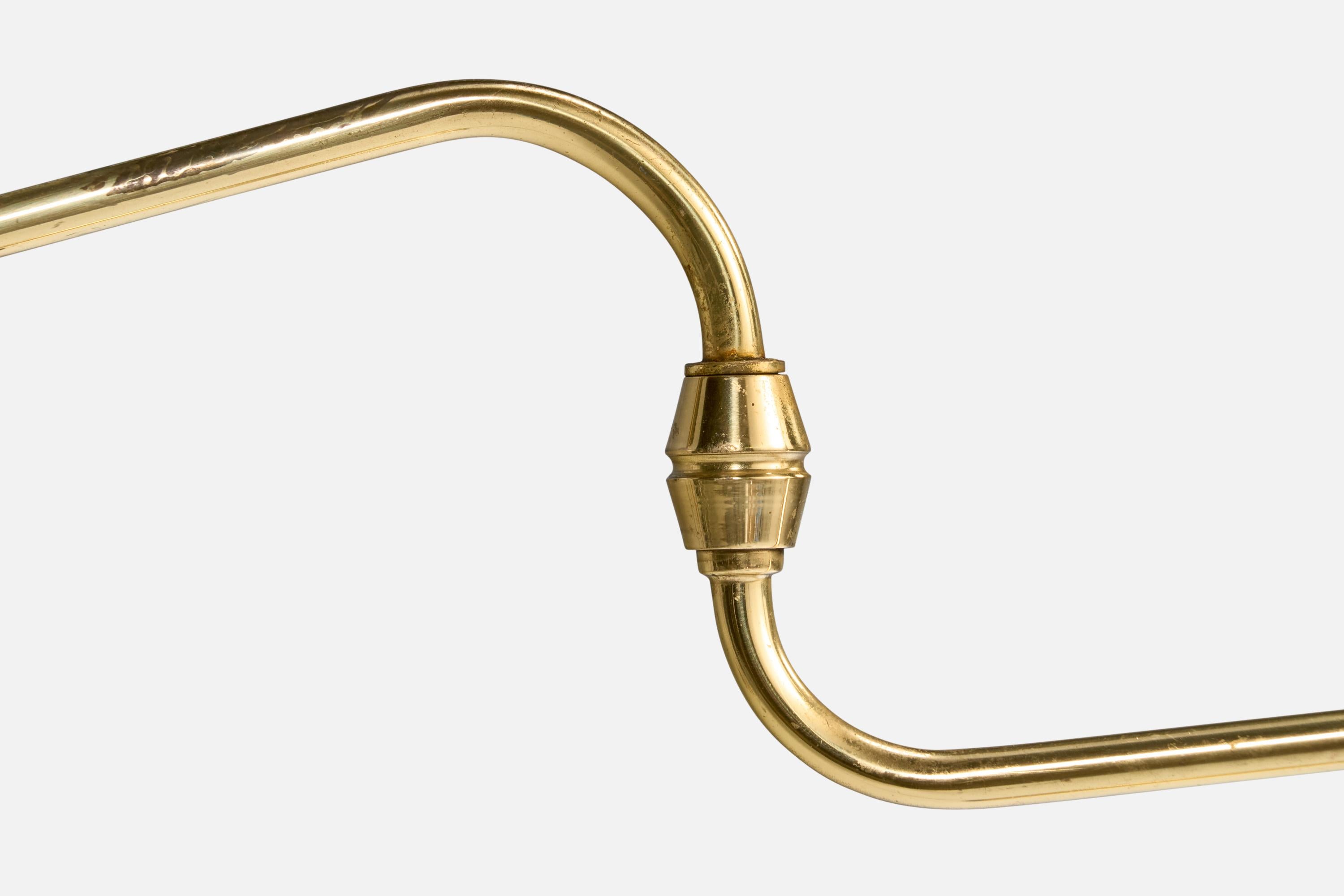 Armaturhantverk Göteborg, Floor Lamp, Brass, Fabric, Sweden, 1960s 5
