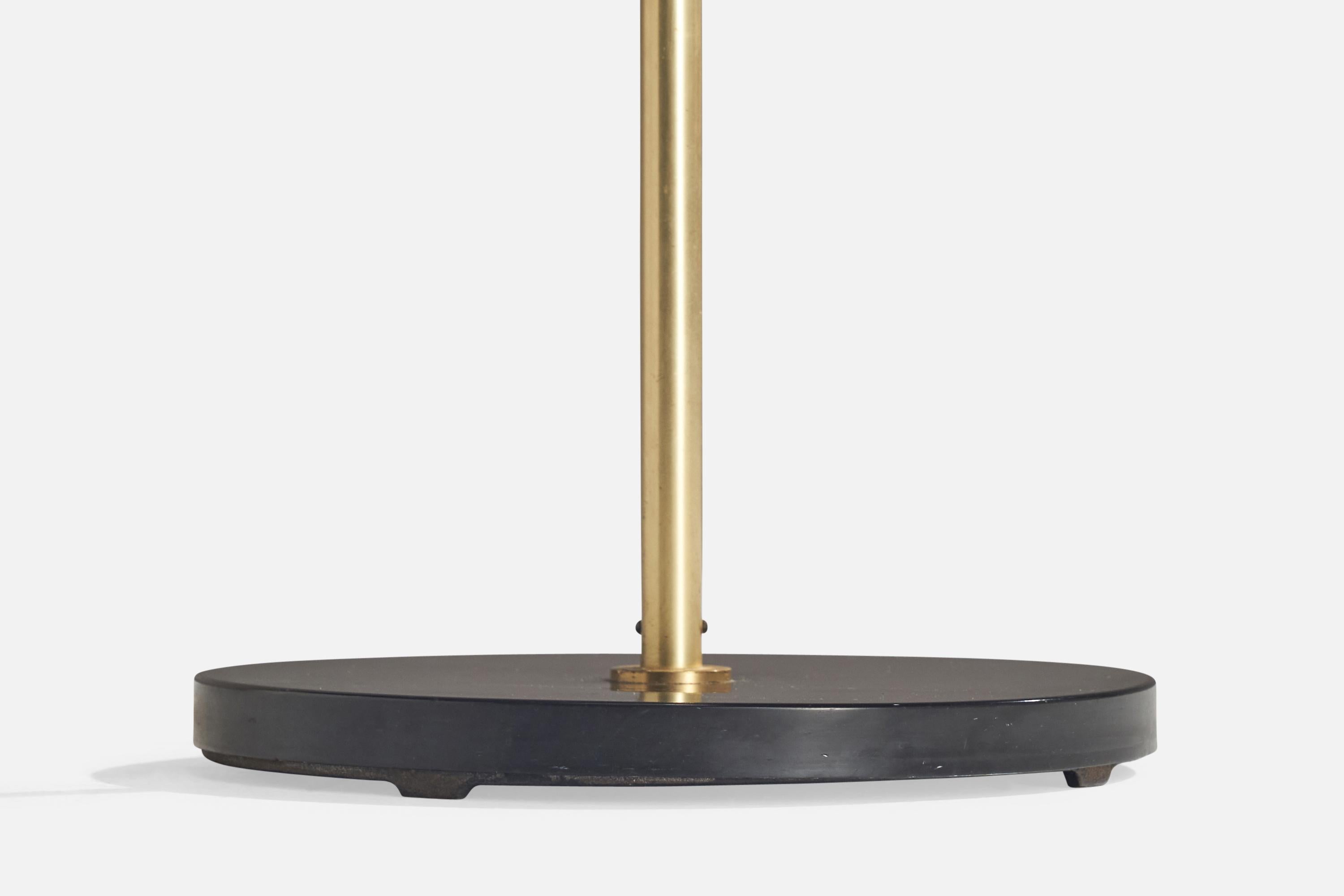Armaturhantverk Göteborg, Floor Lamp, Brass, Wood, Paper, Sweden, 1960s For Sale 5